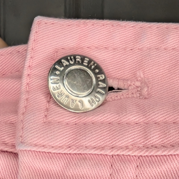 Lauren Ralph Lauren Women's Size 16 Pink Denim Style Cotton Skirt Pockets - Picture 4 of 7